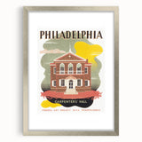 Vintage Travel Poster - Philadelphia Carpenters' Hall Art