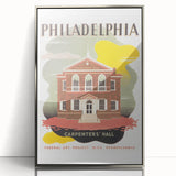 Vintage Travel Poster - Philadelphia Carpenters' Hall Art