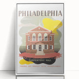 Vintage Travel Poster - Philadelphia Carpenters' Hall Art
