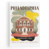 Vintage Travel Poster - Philadelphia Carpenters' Hall Art