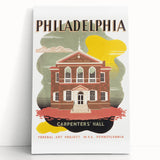 Vintage Travel Poster - Philadelphia Carpenters' Hall Art