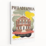 Vintage Travel Poster - Philadelphia Carpenters' Hall Art