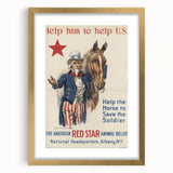 Vintage Patriotic Poster - Uncle Sam American War Art