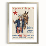 Vintage Patriotic Poster - Uncle Sam American War Art