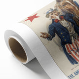Vintage Patriotic Poster - Uncle Sam American War Art