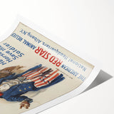Vintage Patriotic Poster - Uncle Sam American War Art
