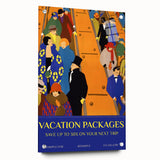 Vintage Travel Poster - Art Deco Vacation Packages Print