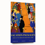 Vintage Travel Poster - Art Deco Vacation Packages Print