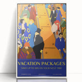 Vintage Travel Poster - Art Deco Vacation Packages Print