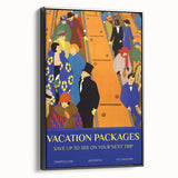 Vintage Travel Poster - Art Deco Vacation Packages Print