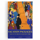 Vintage Travel Poster - Art Deco Vacation Packages Print
