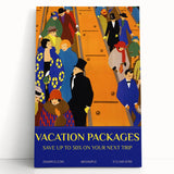 Vintage Travel Poster - Art Deco Vacation Packages Print