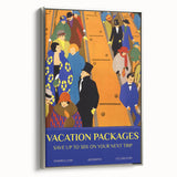 Vintage Travel Poster - Art Deco Vacation Packages Print