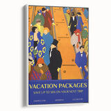 Vintage Travel Poster - Art Deco Vacation Packages Print