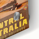 Vintage Central Australia Train Travel Poster Print