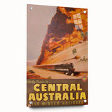 Vintage Central Australia Train Travel Poster Print