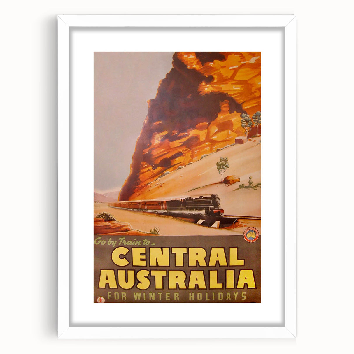 Vintage Central Australia Train Travel Poster Print