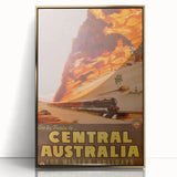 Vintage Central Australia Train Travel Poster Print