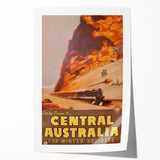 Vintage Central Australia Train Travel Poster Print