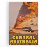 Vintage Central Australia Train Travel Poster Print