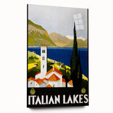 Vintage Travel Poster - Italian Lakes - Retro Travel Art Print
