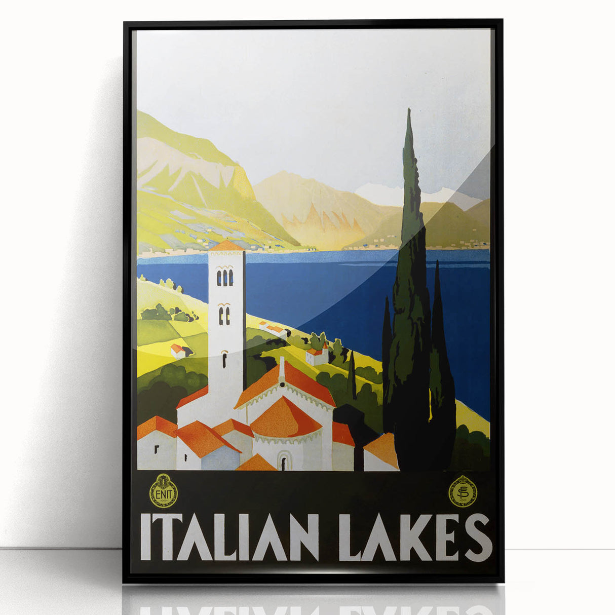 Vintage Travel Poster - Italian Lakes - Retro Travel Art Print
