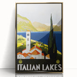 Vintage Travel Poster - Italian Lakes - Retro Travel Art Print