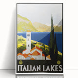 Vintage Travel Poster - Italian Lakes - Retro Travel Art Print