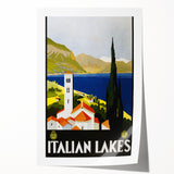 Vintage Travel Poster - Italian Lakes - Retro Travel Art Print