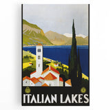 Vintage Travel Poster - Italian Lakes - Retro Travel Art Print