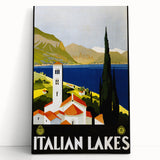 Vintage Travel Poster - Italian Lakes - Retro Travel Art Print