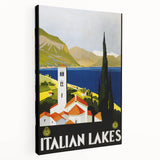 Vintage Travel Poster - Italian Lakes - Retro Travel Art Print