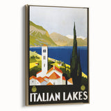 Vintage Travel Poster - Italian Lakes - Retro Travel Art Print