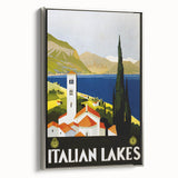 Vintage Travel Poster - Italian Lakes - Retro Travel Art Print
