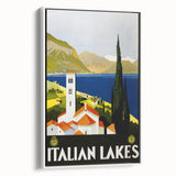 Vintage Travel Poster - Italian Lakes - Retro Travel Art Print