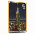 Vintage Travel Poster - Empire State Building at Night, NYC