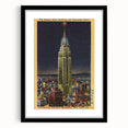 Vintage Travel Poster - Empire State Building at Night, NYC