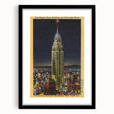 Vintage Travel Poster - Empire State Building at Night, NYC