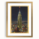 Vintage Travel Poster - Empire State Building at Night, NYC