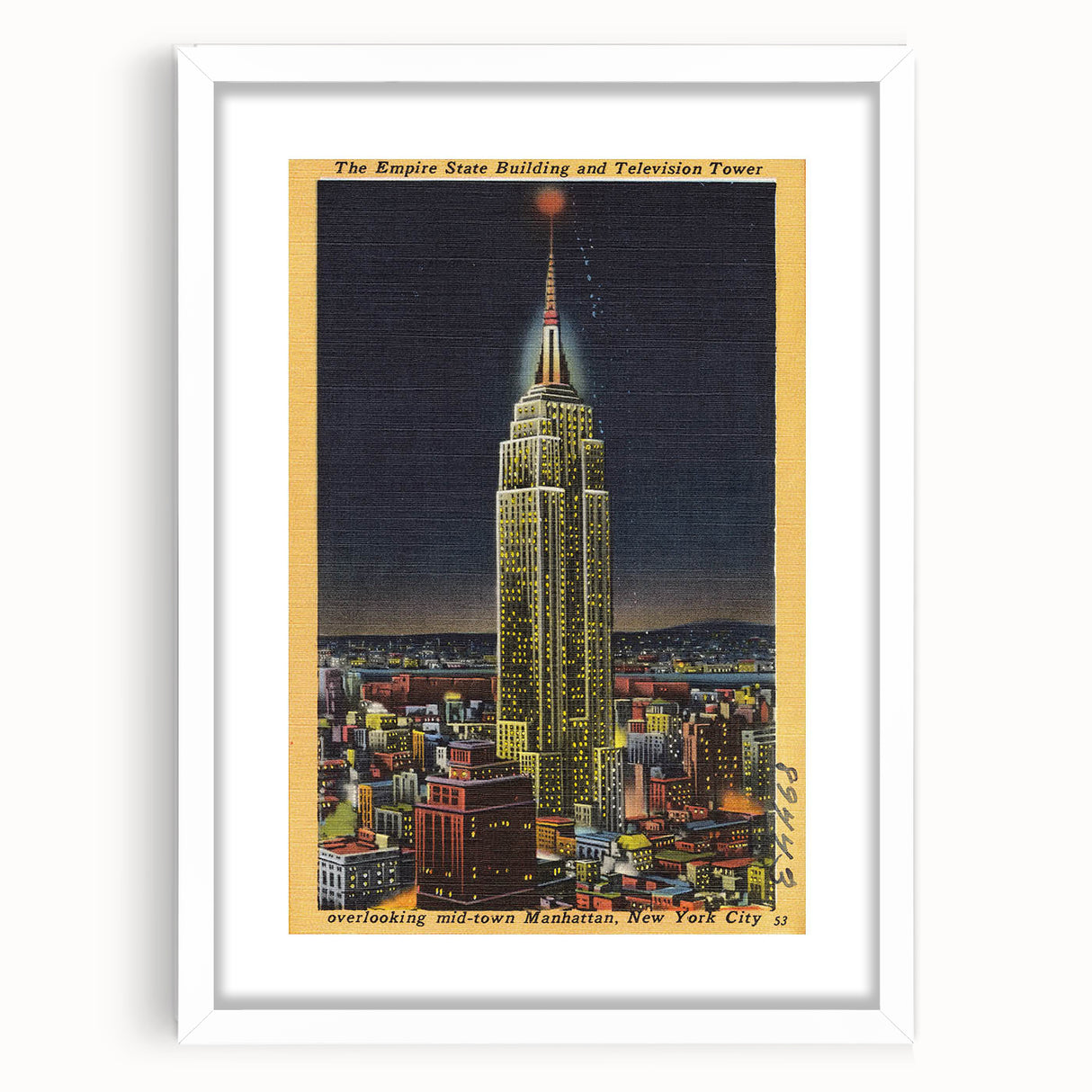 Vintage Travel Poster - Empire State Building at Night, NYC