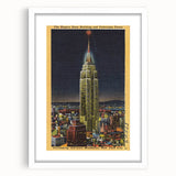 Vintage Travel Poster - Empire State Building at Night, NYC