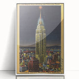 Vintage Travel Poster - Empire State Building at Night, NYC