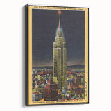 Vintage Travel Poster - Empire State Building at Night, NYC