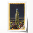 Vintage Travel Poster - Empire State Building at Night, NYC