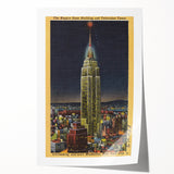 Vintage Travel Poster - Empire State Building at Night, NYC