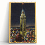 Vintage Travel Poster - Empire State Building at Night, NYC