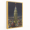 Vintage Travel Poster - Empire State Building at Night, NYC