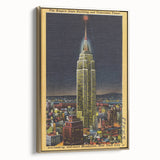 Vintage Travel Poster - Empire State Building at Night, NYC