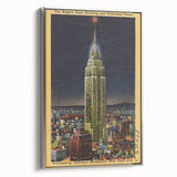 Vintage Travel Poster - Empire State Building at Night, NYC
