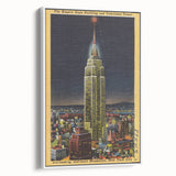 Vintage Travel Poster - Empire State Building at Night, NYC